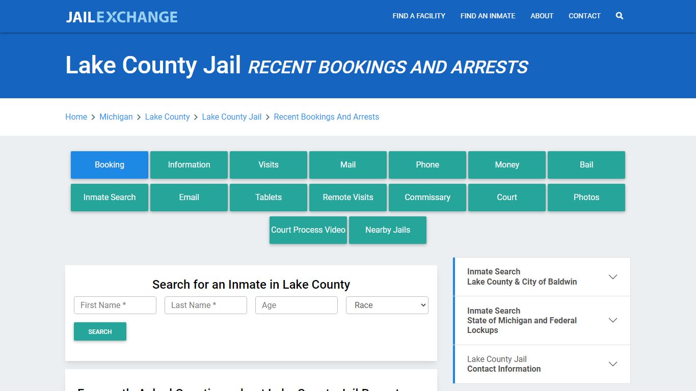 Lake County Jail Recent Bookings And Arrests - Jail Exchange